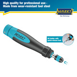 Hazet Drehmomentschraubendreher mit Standardgriff (6004CT-3) schwarz/blau, 0,02 - 0,3 Nm, 1/4" Bitaufnahme, Rundgriff