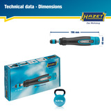 Hazet Drehmomentschraubendreher mit Standardgriff (6004CT-3) schwarz/blau, 0,02 - 0,3 Nm, 1/4" Bitaufnahme, Rundgriff