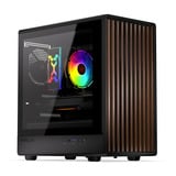 Krux Helio, Tower-Gehäuse schwarz/holz, Tempered Glass