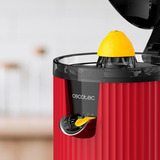 Cecotec Entsafter Xqueeze Retro Juice 600 Red, Zitruspresse edelstahl/schwarz, 600 Watt, direkter Saftauslauf