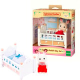 EPOCH Sylvanian Families - Schokoladenhasen Baby mit Babybett, Konstruktionsspielzeug 