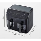 Medion Doppel Heißluftfritteuse Life P20 MD11760 XXL schwarz, 2.600 Watt, 2 Körbe je 4,35 Liter