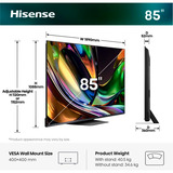 Hisense 85UR8DS RGB MiniLED, LED-Fernseher 215 cm (85 Zoll), schwarz/dunkelgrau, UltraHD/4K, Hi-View AI Engine RGB, 180Hz Panel