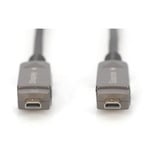 Digitus HDMI / Micro HDMI AOC Hybrid Glasfaserkabel, UHD 4K schwarz, 10 Meter, abnehmbare Stecker