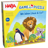 HABA Game meets Puzzle - Wo leben Löwe & Co.?, Brettspiel 