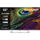 SHARP 55JP7765E, QLED-Fernseher 139 cm (55 Zoll), schwarz/silber, UltraHD/4K, MiniLED Google TV