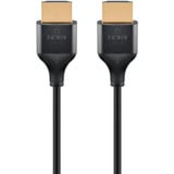goobay Slim High-Speed-HDMI-Kabel mit Ethernet, 4K @ 60Hz schwarz, 2 Meter