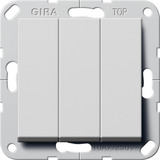 Gira Wippschalter British Standard dreifach mit Wippen Ausschalter grau, Retail