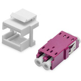 Digitus LWL Kupplung, Duplex, LC > LC Buchse, Multimode OM4 violett, inkl. Keystone-Rahmen