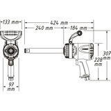 Hazet 1″ Twin Turbo Schlagschrauber (9014LGTT) blau/schwarz, Lösemoment 3.850 Nm, Lange Spindel 240 mm