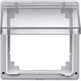 Merten Zwischenring Aquadesign mit Klappdeckel transparent, Abdeckung aluminium, Retail