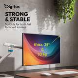 Digitus Single Design Monitorhalterung, 35", 10 kg weiß
