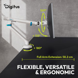 Digitus Single Design Monitorhalterung, 35", 10 kg weiß