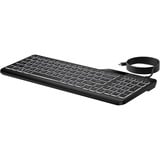 HP 405 Multi-Device Backlit Wired Keyboard, Tastatur schwarz, DE-Layout, Plunger