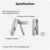  HyperJuice Qi2 2-in-1 Magnetischer Ladeständer, Ladestation weiß/silber