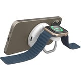  HyperJuice Qi2 2-in-1 Magnetischer Ladeständer, Ladestation weiß/silber