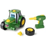 TOMY Bau dir deinen Johnny Traktor mit Schraubendreher zum Zusammenbauen, Konstruktionsspielzeug 