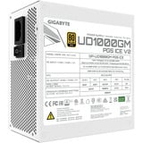 GIGABYTE GP-UD1000GM PG5 V2 ICE, PC-Netzteil weiß, 1x 12-Pin High Power GPU, 5x PCIe, Kabel-Management, 1000 Watt