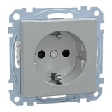 Merten Schutzkontaktsteckdose mit Schutzkontakt standard aluminium, Retail