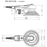 Metabo SXE 150-5.0 BL (615050000), Exzenterschleifer grün/schwarz, 350 Watt