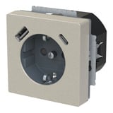 Busch-Jaeger Schutzkontaktsteckdose mit USB-A und USB-C Anschluss edelstahl, Retail