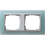 Gira Abdeckrahmen mit zwei Einheiten und Zwischenrahmen aus Aluminium mint, Retail
