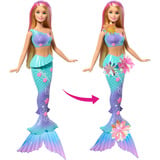 Mattel Barbie Meerjungfrau mit magischen Blüten blond, Puppe 