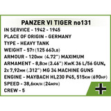 COBI Panzer VI Tiger no131, Konstruktionsspielzeug Maßstab 1:28