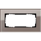Gira Abdeckrahmen 2-fach Glas o.Mittelsteg, Abdeckung braun, Retail