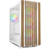 Sharkoon Rebel C70G RGB , Tower-Gehäuse weiß/holz, Tempered Glass