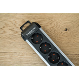Brennenstuhl Premium-Alu-Line Steckdosenleiste 10-fach schwarz/aluminium, 3 Meter Kabel, mit Sicherheitsschalter