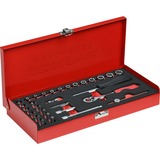 GEDORE Red Steckschlüssel-Satz 1/4", 32-teilig rot, mit Umschalt-Knarre, SW 4mm - 13mm