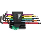 Wera Winkelschlüsselsatz 967 SPKL/9 Sechsrund, Schraubendreher mit Halteclip, mit Magnetisiergerät