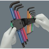 Wera Winkelschlüsselsatz 967 SPKL/9 Sechsrund, Schraubendreher mit Halteclip, mit Magnetisiergerät