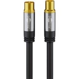 goobay Antennenkabel (135dB typ), Koax-Buchse > Koax-Stecker schwarz, 10 Meter