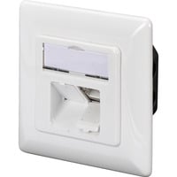 Digitus CAT.6A Datenanschlussdose, Unterputz, geschirmt, 2x RJ-45 LSA weiß, Klasse EA, horizontale Kabelinstallation