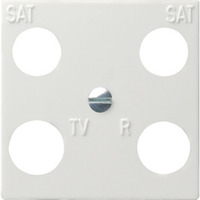 Gira Zentraleinsatz reinweiß glänzend 50 x 50 Hirschmann, Adapter weiß, Retail