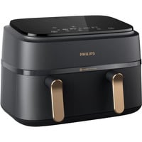 Philips Doppel-Heißluftfritteuse Airfryer Dual Basket  schwarz/kupfer, 2750 Watt, 2 Körbe 6 Liter + 3 Liter