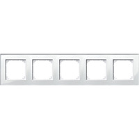 Merten Rahmen Glas 5-fach waagerecht senkrecht weiß (glänzend), Retail
