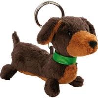 NICI Schlüsselanhänger Dackel 10cm liegend, Schlüsselring braun