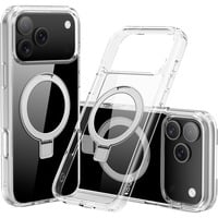 Nevox StyleShell SHOCKFlex mit Standfunktion, Handyhülle transparent, iPhone 17 Pro / iPhone 18 Pro, kompatibel mit MagSafe