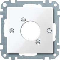 Merten Zentralplatte für Audio-Steckverbinder XLR Rundsteckverbinder mit Basiselement weiß (glänzend), Retail