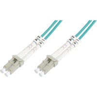 Digitus LWL Patchkabel, Duplex, LC > LC Stecker, Multimode OM3 türkis, 20 Meter