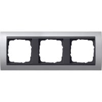 Gira Abdeckrahmen dreifach mit Zwischenrahmen, bruchsicher, Aluminium, System 55 Event aluminium, Retail
