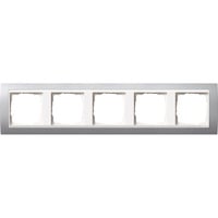 Gira Abdeckrahmen 5fach, Abdeckung aluminium, Retail