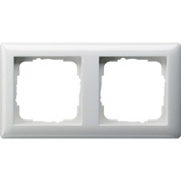 Gira Abdeckrahmen Standard 55, 2-fach, bruchsicher, glänzend, Kunststoff, Thermoplast weiß (glänzend), Retail