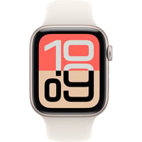 Apple Watch SE 3, Smartwatch silber, Aluminium, 44 mm, Sportarmband polarstern M/L