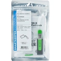 SMARTKEEPER ESSENTIAL Micro USB-B Port Lock (MUL04) + Lock Key Mini (U04), Einsteckschloss Farbcode Grün, 4 Stück + 1 Schlüssel