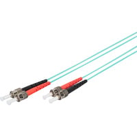 Digitus LWL Patchkabel, Duplex, ST > ST Stecker, Multimode OM3 türkis, 1 Meter
